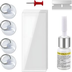 Windshield Repair Kit, Windshield Crack Glass Repair Kit with Pressure Syringe, Quick Repair Kit for Fixing Windscreen Chips Bulls-Eye Star-Shaped Crack, Car Accessories