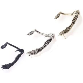 3 Pcs Gothic Punk Retro Metal Flying Dragon Bat Wing Ear Cuff Clip Earrings Ancient Silver Gun Black Bronze Animal Wrap Clip Halloween Party Unique Accessories Jewelry for Women Girls