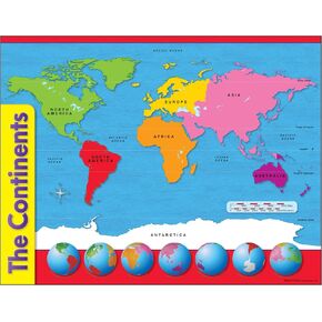 Trend The Continents Learning Chart, Classroom Decor, 17" x 22"