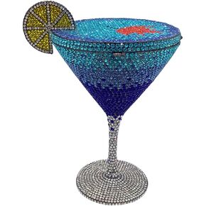 UMREN Cocktail Goblet Rhinestone Clutch for Women Unique Crystal Evening Bag Diamond Purse Wedding Party Prom Handbag