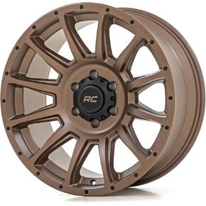 Rough Country 90 Series One-Piece 18x9 | 8x170 | 0mm-90180911 Bronze with Black Accent Bolts Wheel (18 x 9. inches /8 x 170 mm, 0 mm Offset)