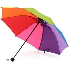 8 Colors Rainbow Umbrella - Portable Tri-Folded Umbrella - for Rainy and Sunny Days