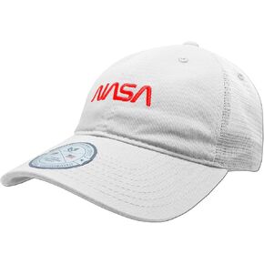 Rapiddominance Standard NASA Soft Trucker Caps, Worm, White