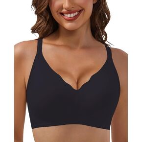 Comfortable Wireless No Show Bra with Support and Lift Seamless Full Coverage Push Up Bra for Women