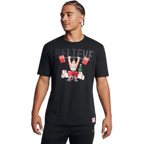 Under Armour Men's Project Rock Red One Believe Short Sleeve T Shirt