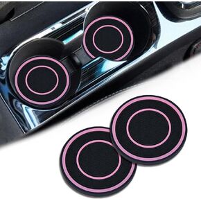 2 Pack Car Coasters for Cup Holder, 2.75 Inch Universal Auto Waterproof Coasters Silicon Insulation Cup Mats,No-Slip Anti Dust Insert Coaster for Woman Man, Suit for Vehicle Interior (2, Blue)