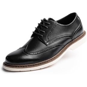 Mens Dress Shoes Casual Oxfords Business Derby Sneakers for Men, Classic Round Toe, Wingtip Brogue Design, Lightweight EVA Outsole