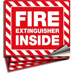 iSYFIX Fire Extinguisher Inside Signs Stickers – 5 Pack 5x4 Inch – Self-Adhesive Vinyl Decals, Laminated for UV, Weather, Scratch, Fade Resistance, for Cars, Trailers, Rv's, Trucks and Vehicles