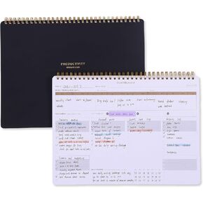 ZERONE CENTRE Productivity Weekly Planner - 54 Sheets Dashboard Spiral Deskpad Has 6 Focus Areas to List Tasks for Goals, Projects, Clients, Academic, or Shopping-Organize Your Daily Work Efficiently in Kuwait