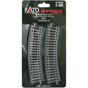 Kato USA Inc. HO 430mm 16-7/8 Radius Curve 22.5-Degree 4 KAT2260 HO Track