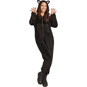 Clarisbelle Adult Onesie Pajamas Womens Halloween Animal Flannel Cosplay One Piece Sleepwear