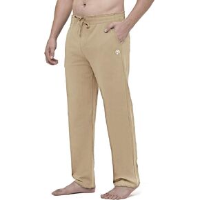 HMIYA Men's Cotton Yoga Sweatpants - Casual Lounge Baggy Pants Athletic Jersey Pants with Open Bottom and Pockets