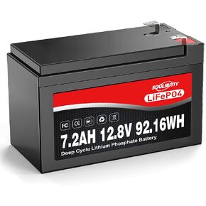 12V 5Ah LiFePO4 Battery 12 Volt Lithium Battery LiFePO4 2000+ Deep Cycle Rechargeable Built-in BMS Battery Perfect for Kids Scooters, Solar, Off-Grid Applications