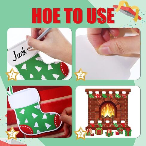Remagr 66 Pieces Large Christmas Fireplace Bulletin Board Decor 43 x 39 Inch Christmas Holiday Hearth Bulletin Board Fireplace Bulletin Board Stocking Gifts Box Cutouts Christmas Classroom Home Decor in Saudi Arabia