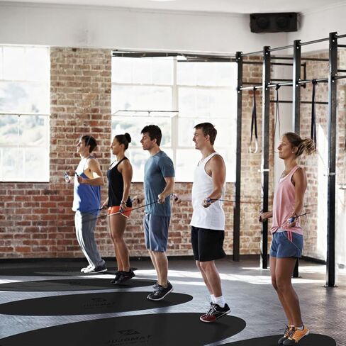 حصيرة حبل القفز الكبيرة مقاس 63 بوصة × 31 بوصة، حصيرة تمرين غير قابلة للانزلاق لحبل القفز في الهواء الطلق في الأماكن المغلقة، وسادة حبل القفز الممتصة للصدمات للحبل المتقاطع، حصيرة اندماج حبل القفز البيضاوية للخرسانة في صالة الألعاب الرياضية المنزلية in Kuwait