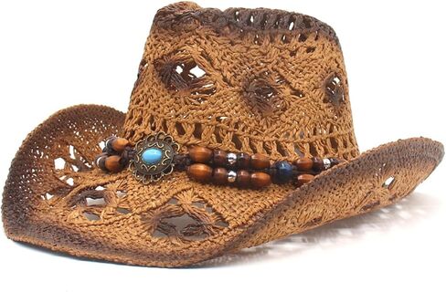 Cowboy Hat, Straw Cowboy Hats for Women Men, Western Straw Cowgirl Hats for Women, Khaki Cowboy Hat in Saudi Arabia