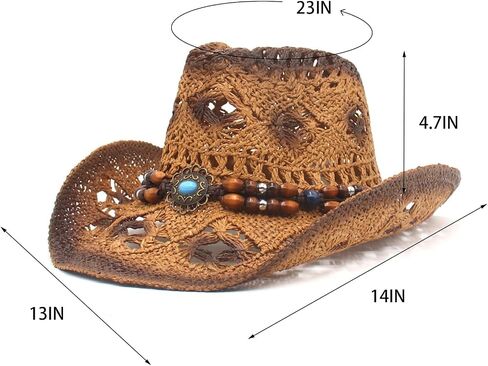 Cowboy Hat, Straw Cowboy Hats for Women Men, Western Straw Cowgirl Hats for Women, Khaki Cowboy Hat in Saudi Arabia