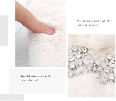 Women's Faux Fur Shawl and Wrap Bridal Wedding Stole Shrug Winter Fur Scarf Wrap for Brides and Bridesmaids in Saudi Arabia