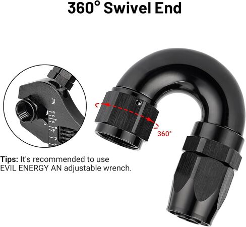 EVIL ENERGY 6AN 90 Degree One Piece Full Flow Hose End Fitting Swivel For CPE Braided Hose in Saudi Arabia
