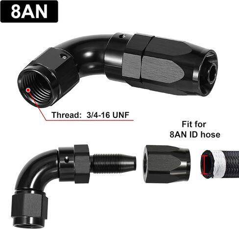 EVIL ENERGY 6AN 90 Degree One Piece Full Flow Hose End Fitting Swivel For CPE Braided Hose in Saudi Arabia
