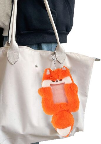 Cute Plush Photocard Holder with Keychain, Cartoon Animal Photo Sleeve Photo Protective Case Photo Card Holder for Women Girls, Red, ATMD22Y38-B/ZSHBE in Saudi Arabia