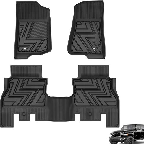 AUTOSAVER88 Floor Mats for 2024 Toyota Tacoma Double Cab, All Weather TPE Floor Liners Custom Fit for 2024 Tacoma Automatic Transmission Exclude Hybrid, Front & Rear 2 Row Car Mats Accessories, Black in Saudi Arabia