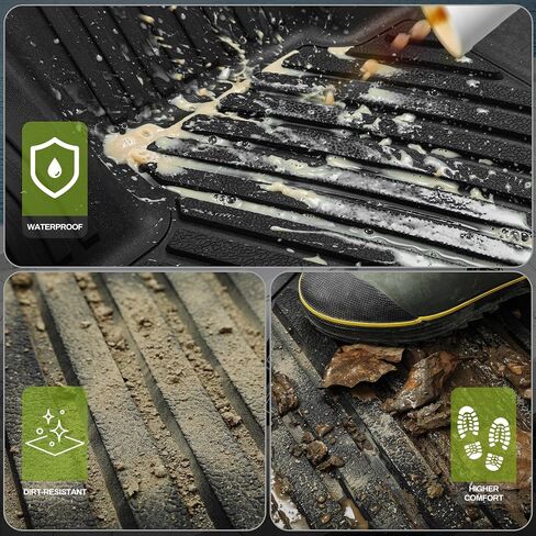 AUTOSAVER88 Floor Mats for 2024 Toyota Tacoma Double Cab, All Weather TPE Floor Liners Custom Fit for 2024 Tacoma Automatic Transmission Exclude Hybrid, Front & Rear 2 Row Car Mats Accessories, Black in Saudi Arabia