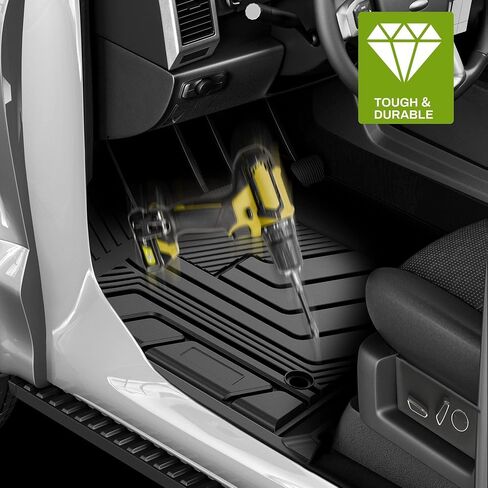 AUTOSAVER88 Floor Mats for 2024 Toyota Tacoma Double Cab, All Weather TPE Floor Liners Custom Fit for 2024 Tacoma Automatic Transmission Exclude Hybrid, Front & Rear 2 Row Car Mats Accessories, Black in Saudi Arabia