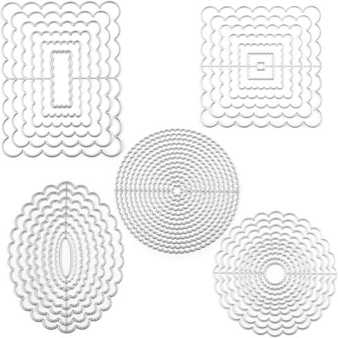 Briartw 4 PCS Nested Rectangle Square Circle Shaped Basics Essential Panels Metal Cutting Dies Set DIY Scrapbooking Embossing Stencils Card-Making,Album,Die-cuts DIY Paper Greeting Gift Cards in Saudi Arabia