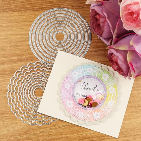 Briartw 4 PCS Nested Rectangle Square Circle Shaped Basics Essential Panels Metal Cutting Dies Set DIY Scrapbooking Embossing Stencils Card-Making,Album,Die-cuts DIY Paper Greeting Gift Cards in Saudi Arabia
