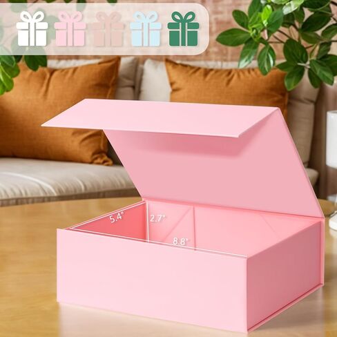 Shindel صندوق هدايا أزرق، 9.4 بوصة × 5.9 بوصة × 3 بوصة صندوق هدايا للهدايا مع أغطية، صندوق هدايا أزرق فاتح مع شريط، صندوق هدايا بإغلاق مغناطيسي لبطاقات التهنئة لتقديم هدايا الزفاف وأعياد الميلاد وصندوق هدايا للأطفال الأولاد in Saudi Arabia