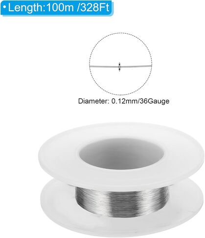 PATIKIL 304 Stainless Steel Wire, 328 Ft 0.12mm 36 Gauge Jewelry Wire Craft Wire Soft Beading Wire for Jewelry Making Bracelets Beading DIY Crafts, Silver in Saudi Arabia