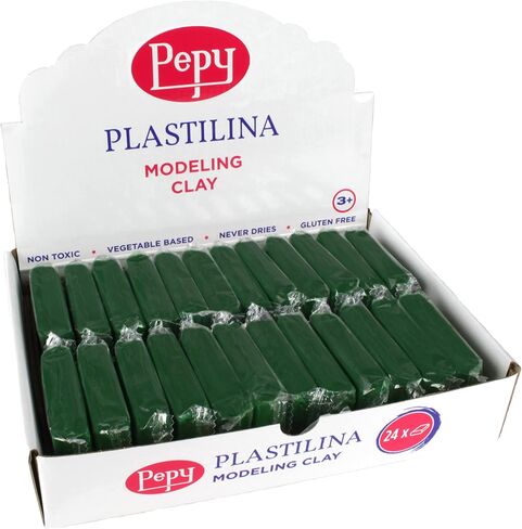 Pepy Plastilina طين تشكيلي قابل لإعادة الاستخدام وغير جاف؛ مجموعة من 24 قالبًا، كل منها 1.4 أونصة، مثالية لمشاريع الفنون والحرف اليدوية، أزرق فاتح in Kuwait