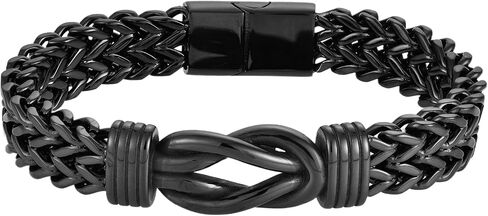 STARCHENIE Infinity Knot Bracelet for Men 316L Stainless Steel Double Layered Braided Franco Chain Bracelet in Saudi Arabia