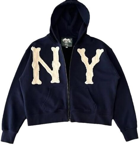 Unisex Letter Embroidery Trendy Hoodies Zip Up Casual Overszie Colorful Y2K Hip Hop Streetwear Harajuku Jacket in Saudi Arabia