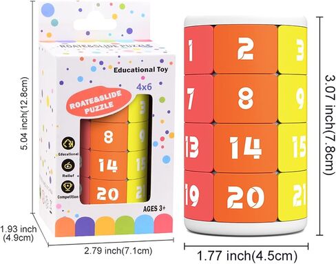 Kid's Rotate and Slide Puzzle-Design Patent,Number Slide Puzzles for Kids Ages 3-8, Activities Brain Teaser Create More Patterns for Birthday/Halloween/Christmas in Saudi Arabia