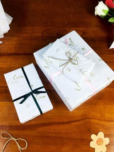 Bzumoot 50 Sheets 20 * 28 Inches Tissue Paper for Gift Bags Heart Archery Pattern Gift Wrapping Paper for Valentine's Day DIY Crafts Wedding Anniversary Birthday Gifts DIY Crafts in Kuwait