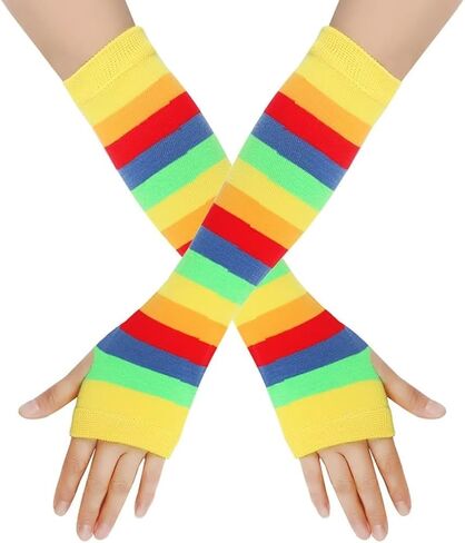 Knit Arm Warmer Thumb Hole Stretchy Gloves Women Long Fingerless Gloves Halloween Cosplay Accossaries in Saudi Arabia