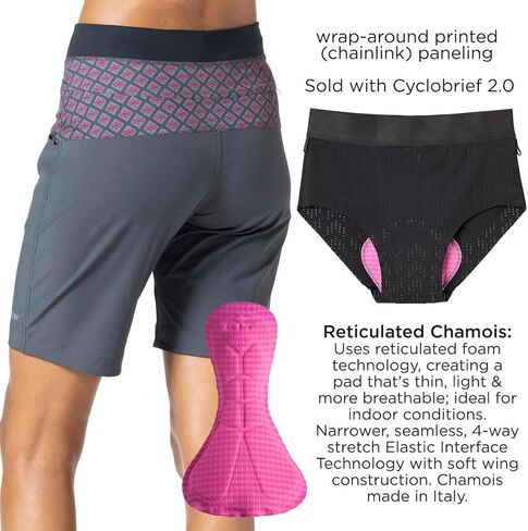 شورت Terry Vista Bike، طقم نسائي مكون من قطعتين: شورت درزة داخلية 10 بوصة لركوب الدراجات الجبلية وسروال داخلي مبطن قابل للإزالة in Kuwait