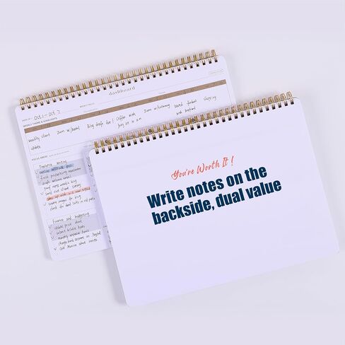 ZERONE CENTRE Productivity Weekly Planner - 54 Sheets Dashboard Spiral Deskpad Has 6 Focus Areas to List Tasks for Goals, Projects, Clients, Academic, or Shopping-Organize Your Daily Work Efficiently in Kuwait