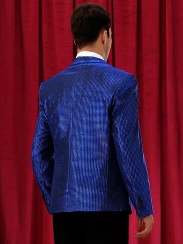 Lars Amadeus Shiny Tuxedo for Men's Blazer Disco Prom Party Wedding Metallic Dinner Suit Jackets in Saudi Arabia