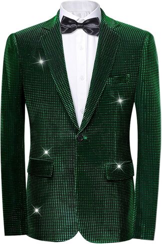 Lars Amadeus Shiny Tuxedo for Men's Blazer Disco Prom Party Wedding Metallic Dinner Suit Jackets in Saudi Arabia