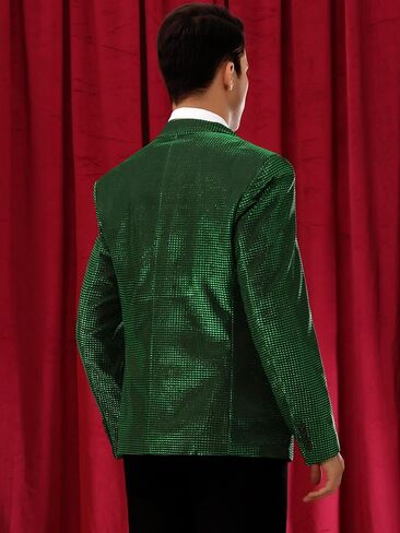 Lars Amadeus Shiny Tuxedo for Men's Blazer Disco Prom Party Wedding Metallic Dinner Suit Jackets in Saudi Arabia