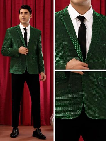 Lars Amadeus Shiny Tuxedo for Men's Blazer Disco Prom Party Wedding Metallic Dinner Suit Jackets in Saudi Arabia