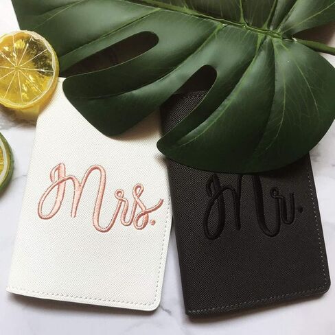 Passport Wallets Travel Holder Set,his and her passport holder and luggage tags,Slim Waterproof Passport Case,newlywed travel gifts for Couples,Bridal Shower Gift in Saudi Arabia