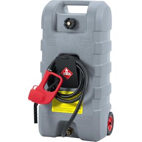 GAOMON grey Gray Portable Gas Tank With Le Fluid Transfer Siphon Pump - Ideal for Cars, Lawn Mowers, Boats - 15 Gallon Capacity, 10ft. Delivery Hose, Easy Fuel Transfer.