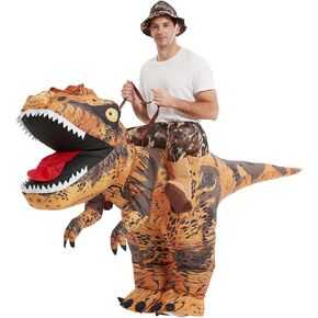 GOOSH Inflatable Dinosaur Costume Adult Halloween Blow up T REX Costumes Women Man Funny Riding Dinosaur Cosplay