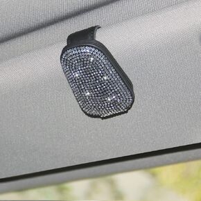ACODABLEM Bling Car Glass Holder Sun Visor, Bling Crystal Rhinestone Sunglasses Magnetic Holder Mount Universal Eyeglasses Hanger Clip, Ticket Card Clip for Car, Car Sun Visor Accessories (Sliver)