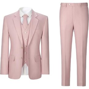 Men's herringbone Linen Suits Beach Wedding Tuxedo Summer Slim Fit Light Weight 3 Pieces