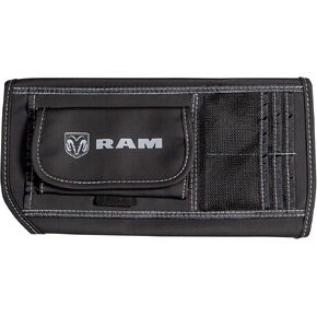 Plasticolor 006197R01 RAM Logo Car Truck or SUV Sun Visor Organizer, Auto Interior Pocket Organizer, Registration and Document Holder, Personal Belonging Sunglass Storage Pouch Organizer